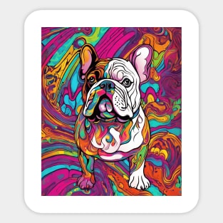 Psychedelic English Bulldog Sticker